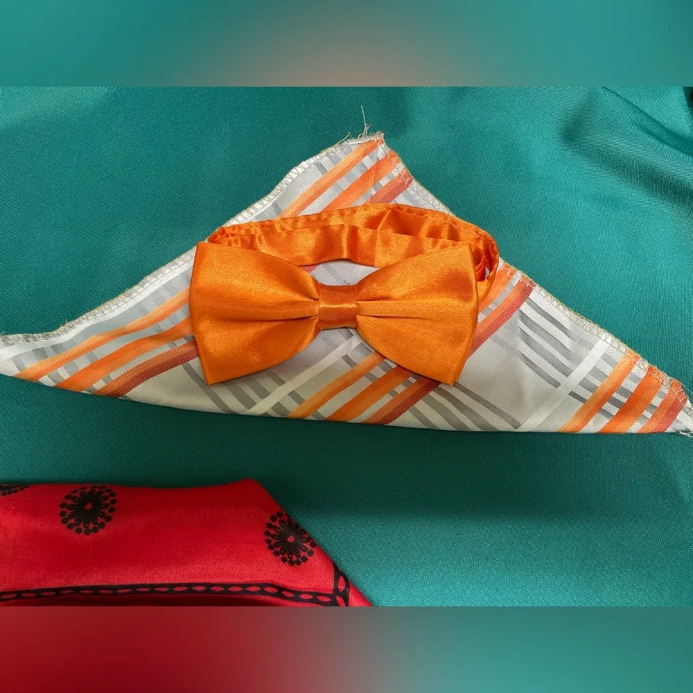 Stylish Red Bow Tie and Handkerchiefs Set of 3